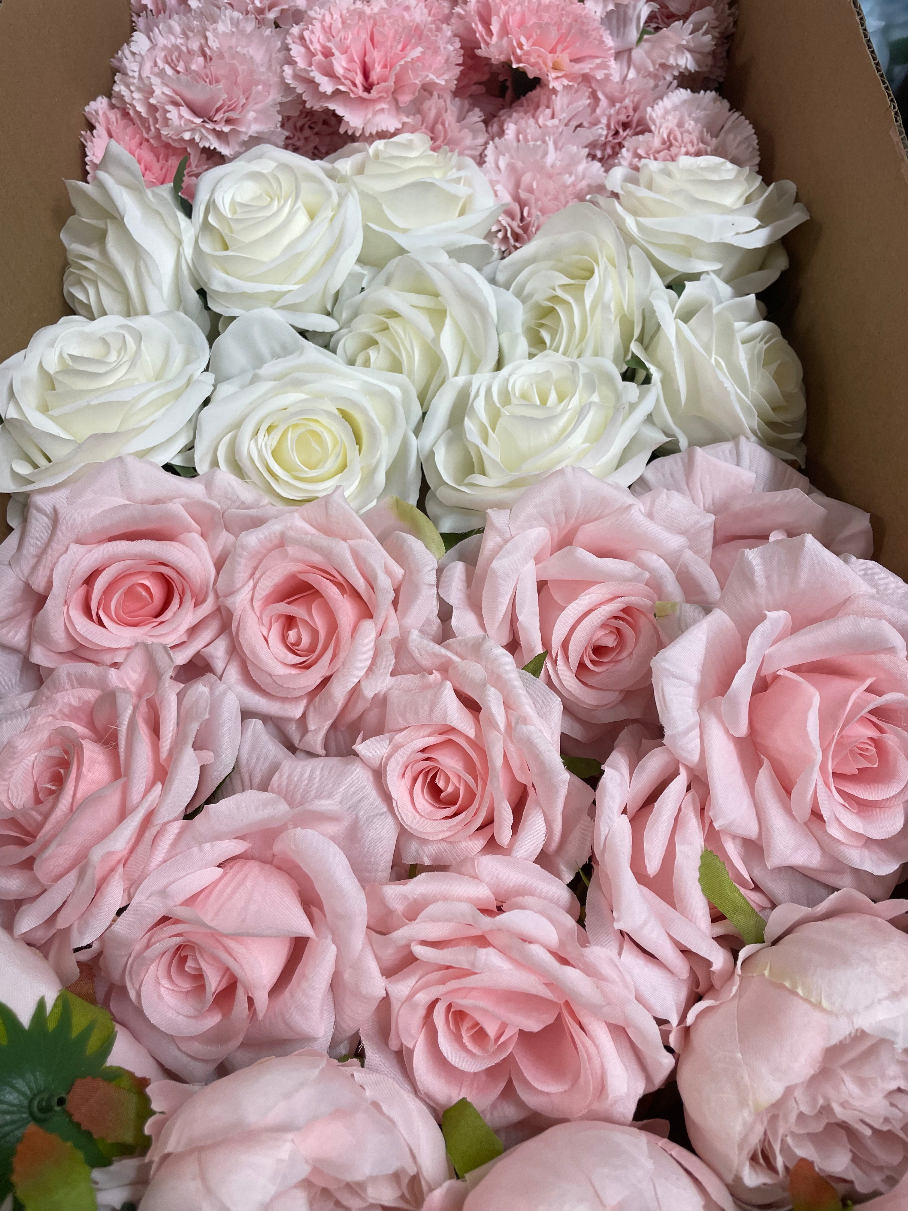 60/70 PCS Artificial Flower Heads(HS2) – Mixed Colors for Wedding & DIY Decor