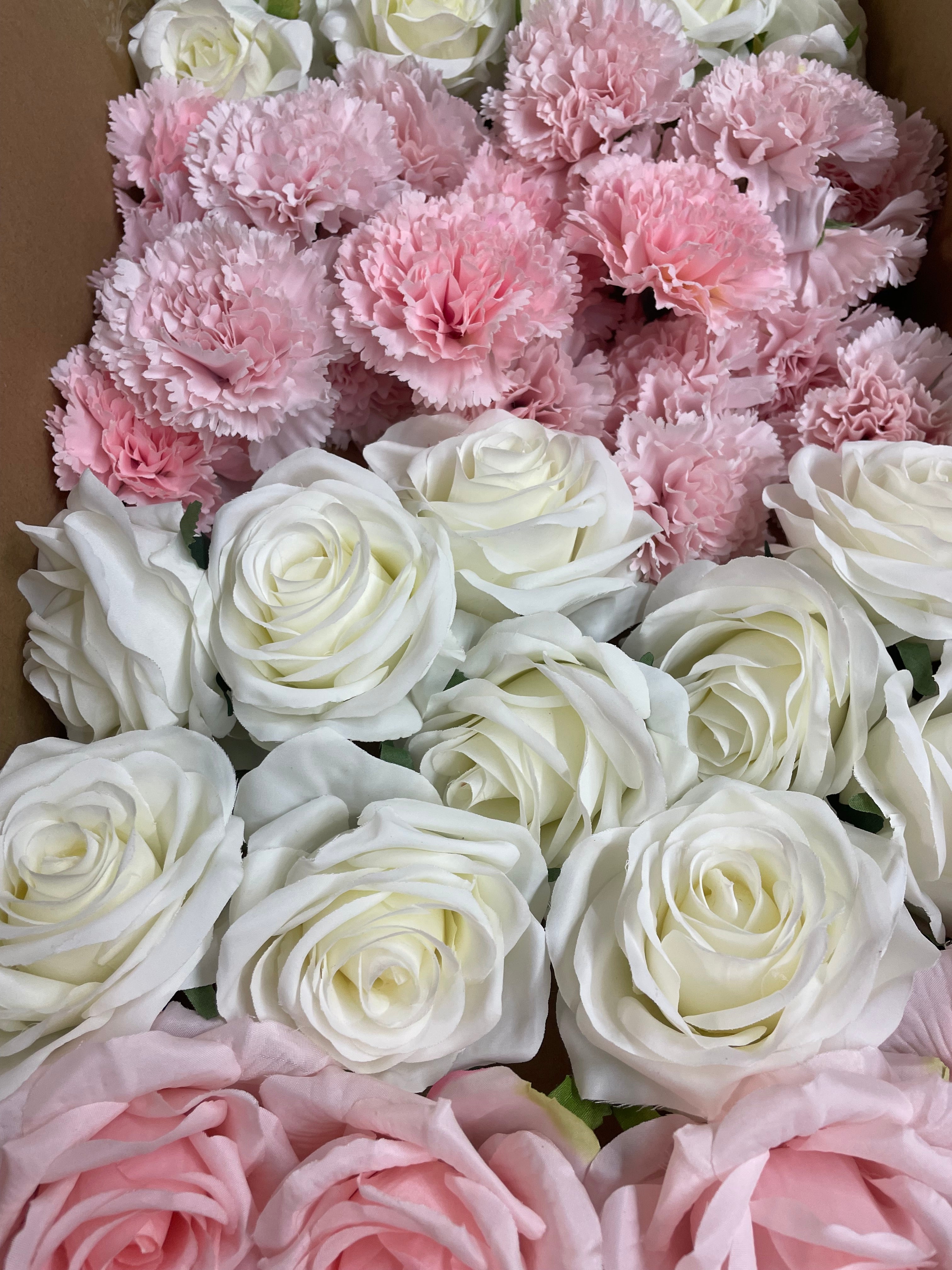 60/70 PCS Artificial Flower Heads(HS2) – Mixed Colors for Wedding & DIY Decor