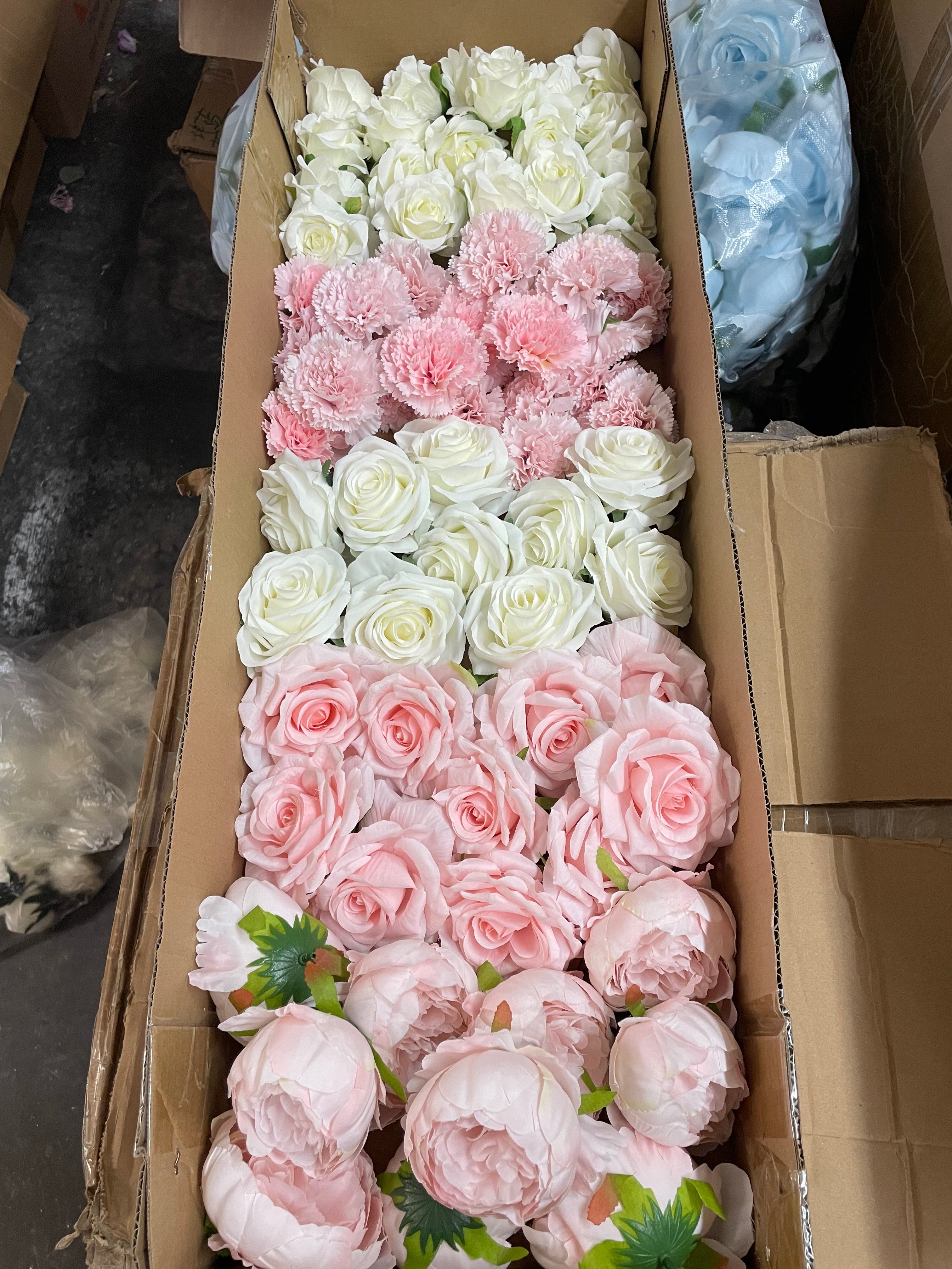 60/70 PCS Artificial Flower Heads(HS2) – Mixed Colors for Wedding & DIY Decor