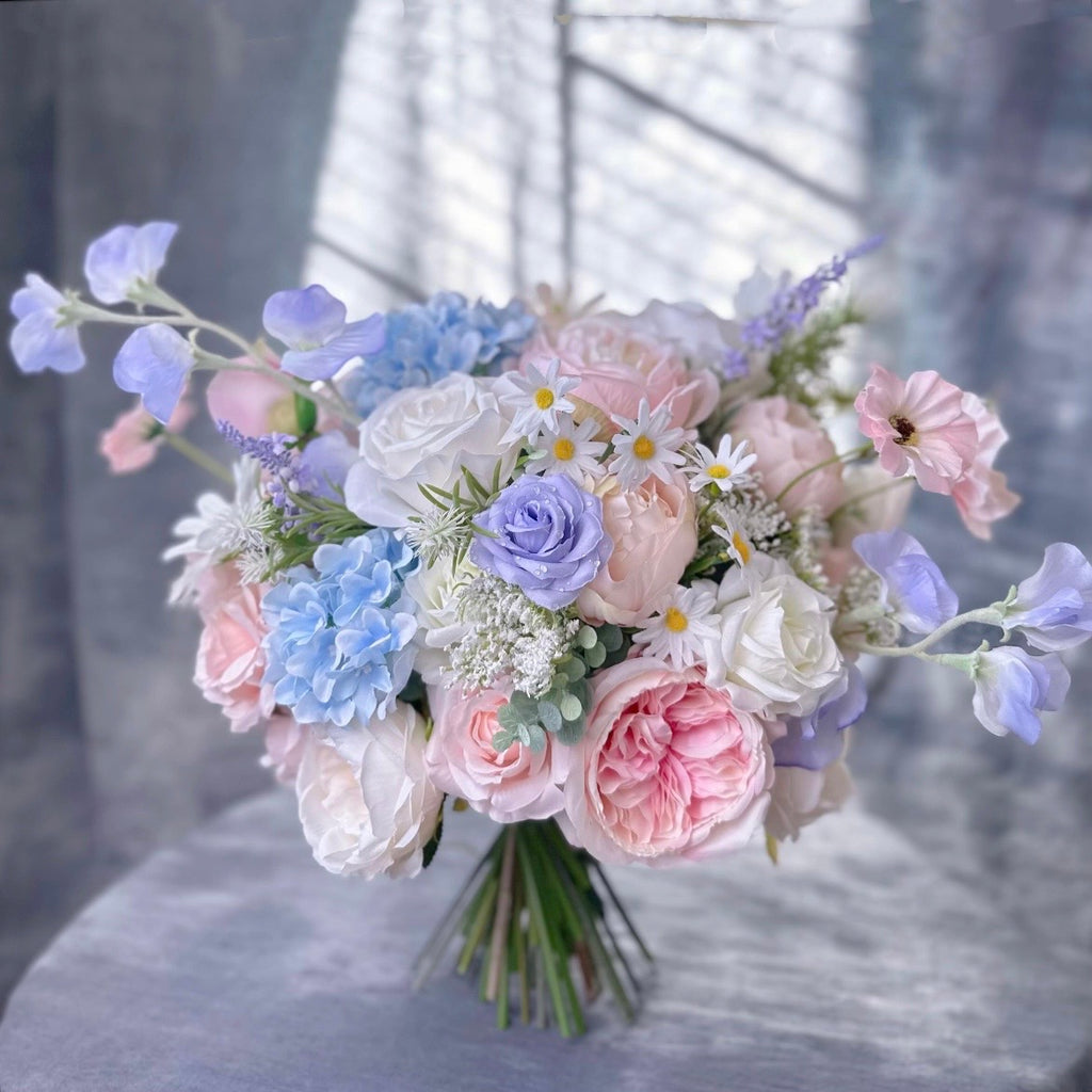 Colorful Wildflowers Bouquet, Silk Wedding Flowers, Spring, Summer Wedding