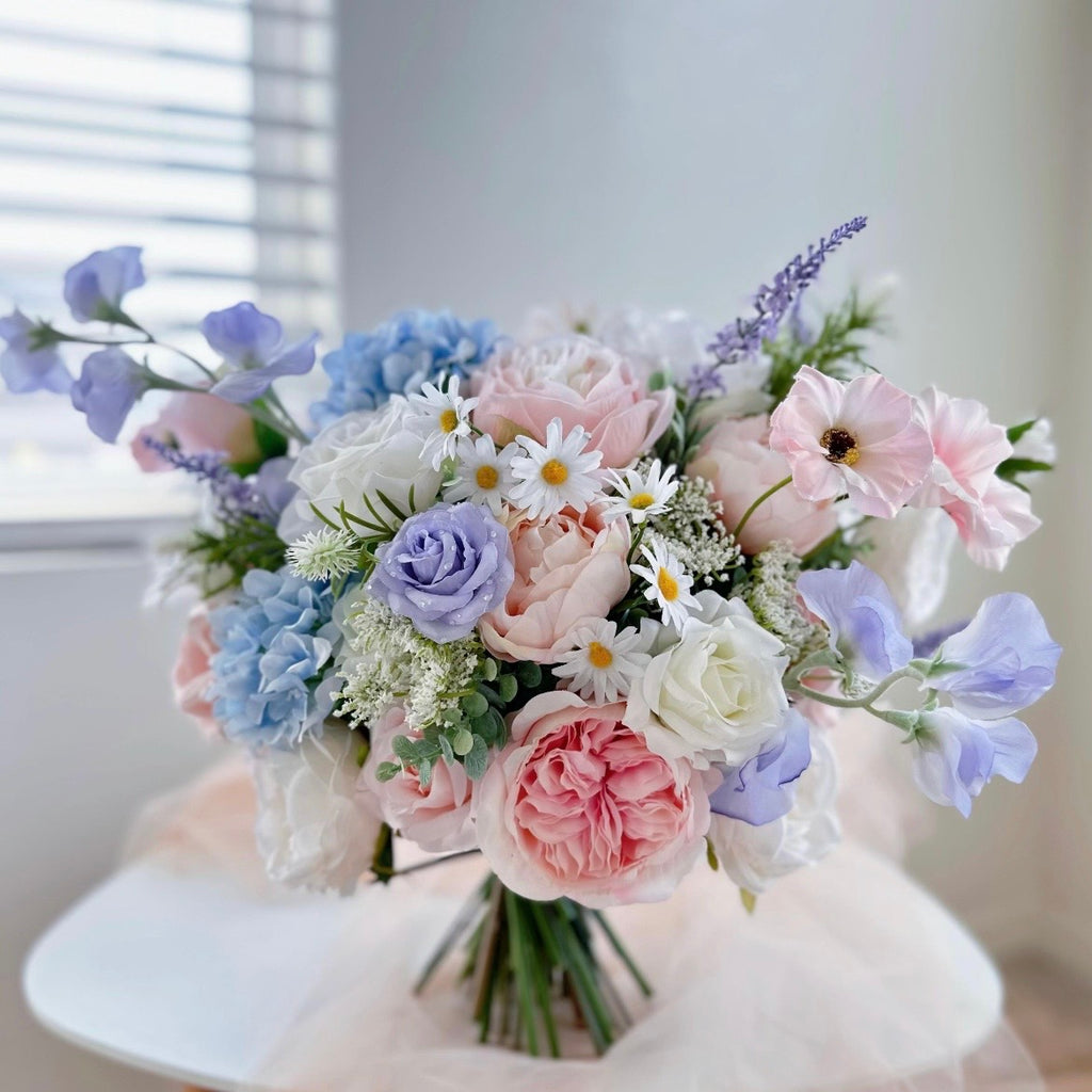 Colorful Wildflowers Bouquet, Silk Wedding Flowers, Spring, Summer Wedding