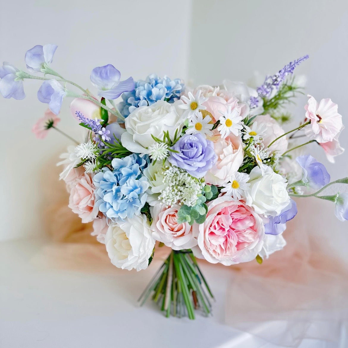Colorful Wildflowers Bouquet, Silk Wedding Flowers, Spring, Summer Wedding