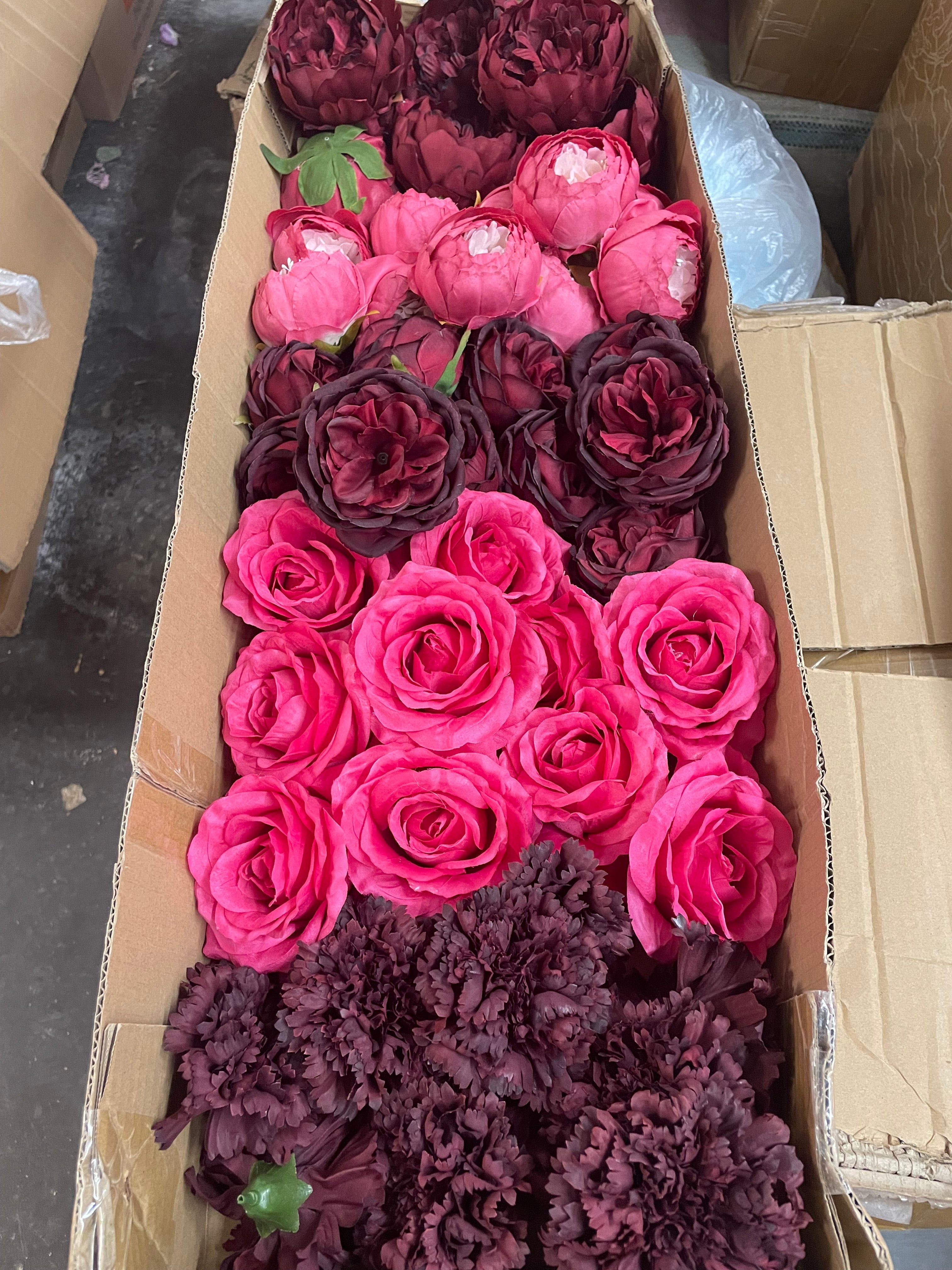 50/60 PCS Artificial Flower Heads(BH1), Mixed Colors for Wedding & DIY Decor