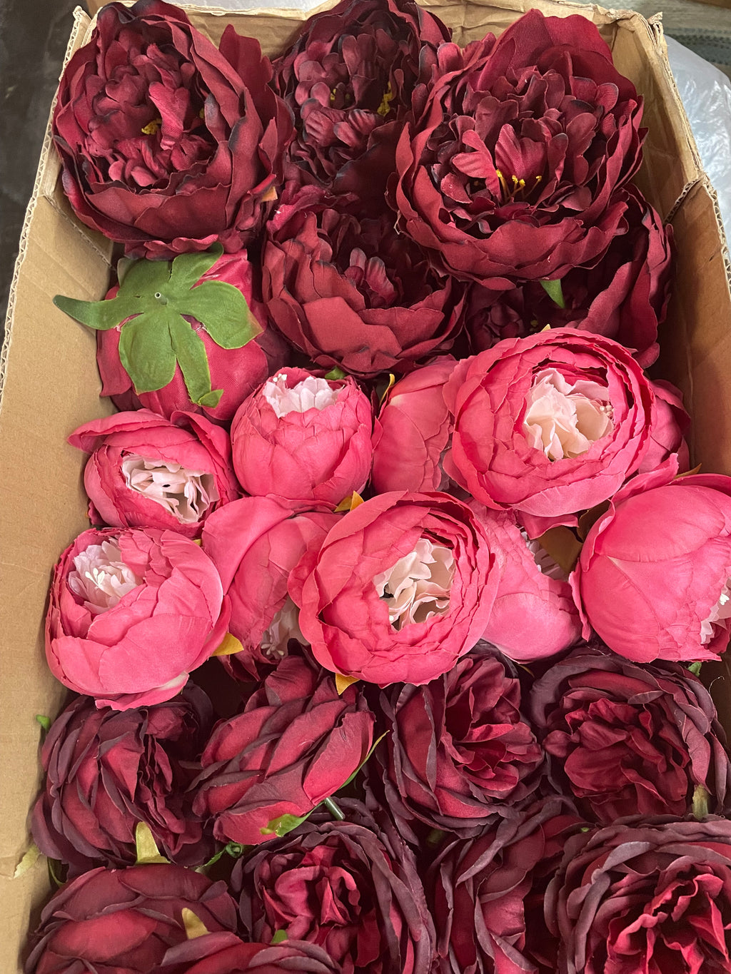 50/60 PCS Artificial Flower Heads(BH1), Mixed Colors for Wedding & DIY Decor