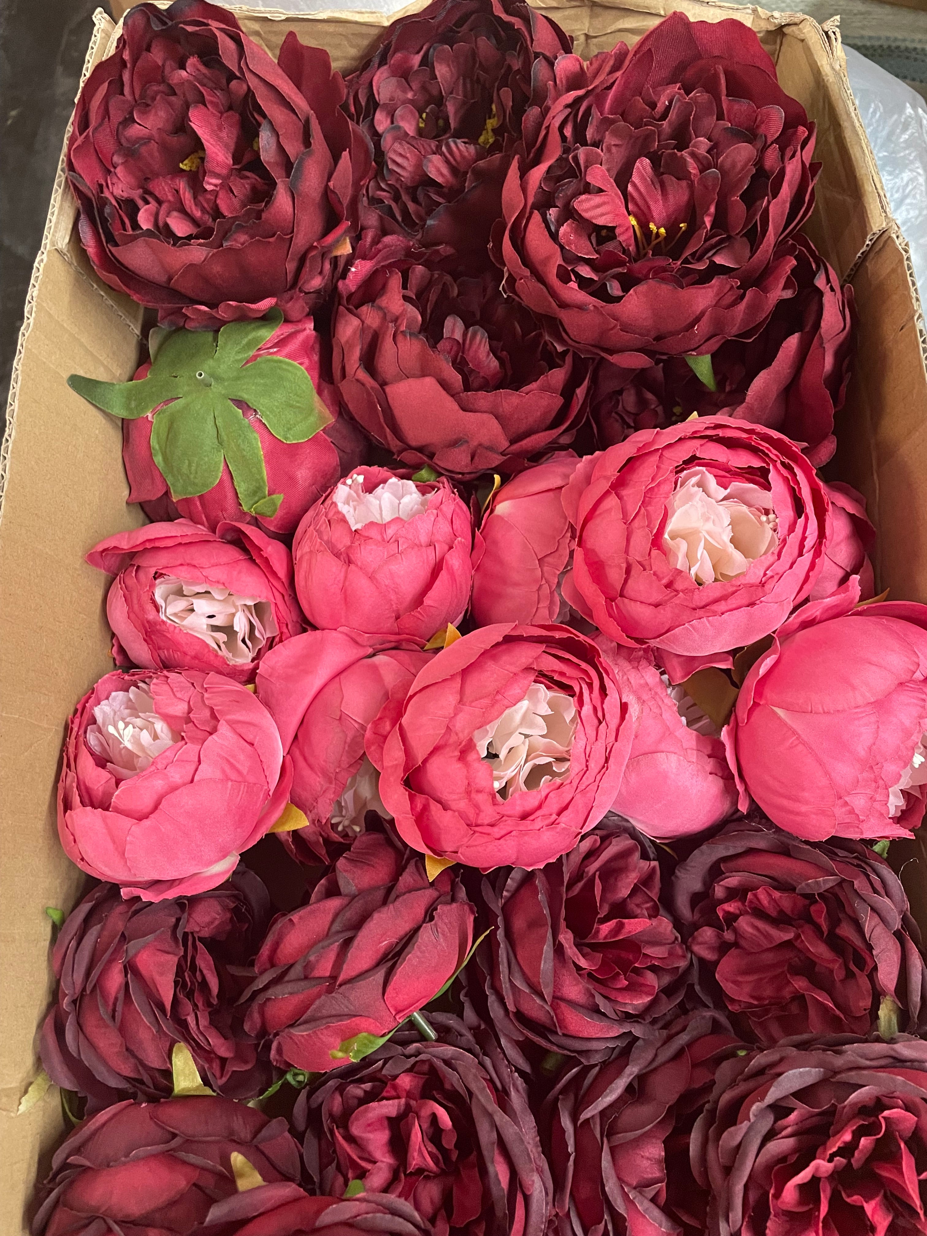 50/60 PCS Artificial Flower Heads(BH1), Mixed Colors for Wedding & DIY Decor