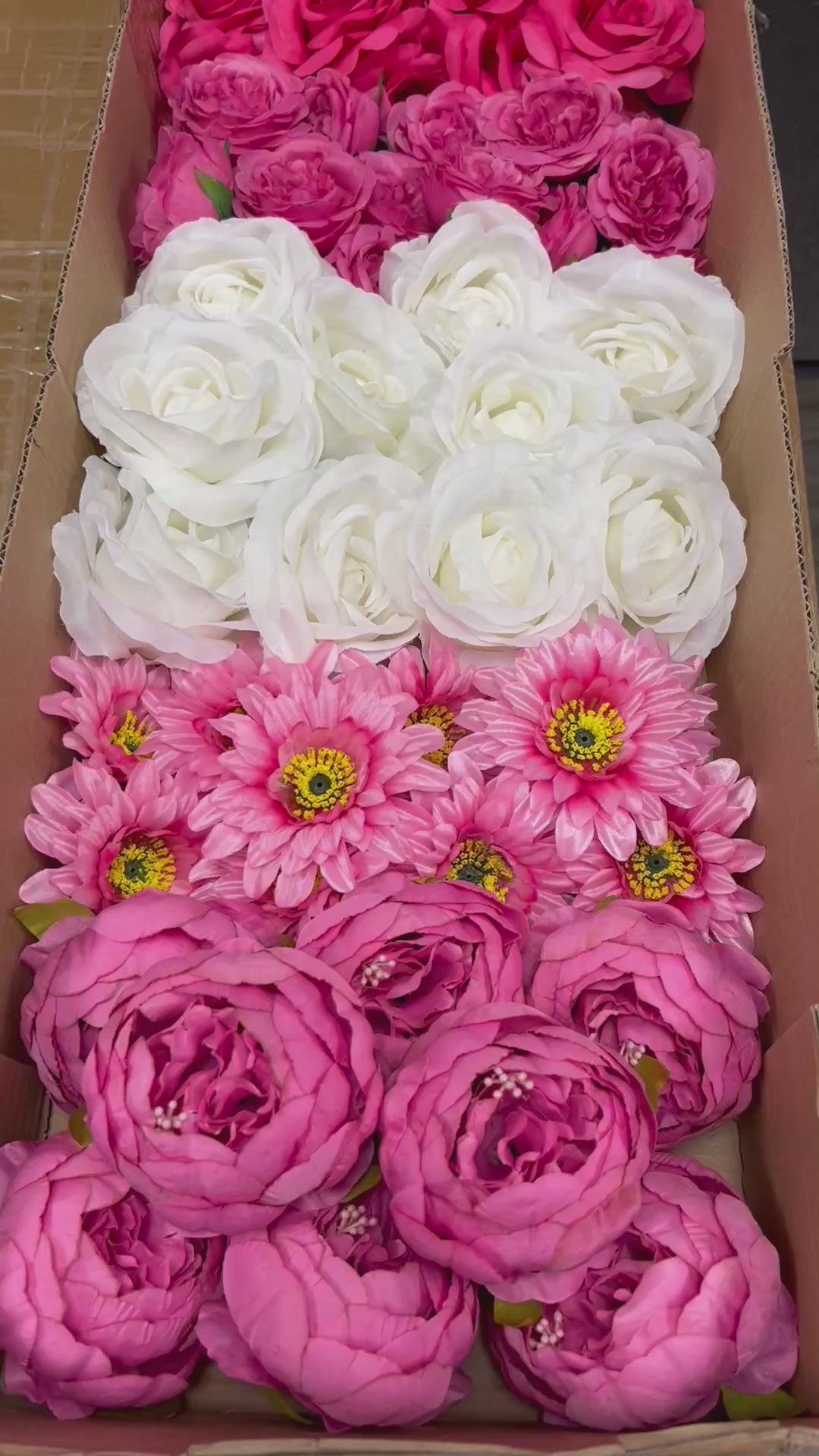 60/70 PCS Artificial Flower Heads (AS11), Mixed Colors for Wedding & DIY Decor