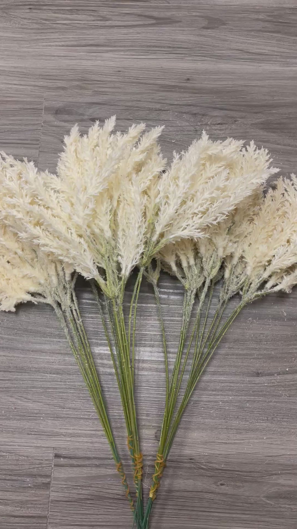 3Bunches/5Bunches Artificial Pampas Grass Stems, Cream White Fluffy Filler, Realistic Dried Look for Wedding & DIY Decor (AF6)
