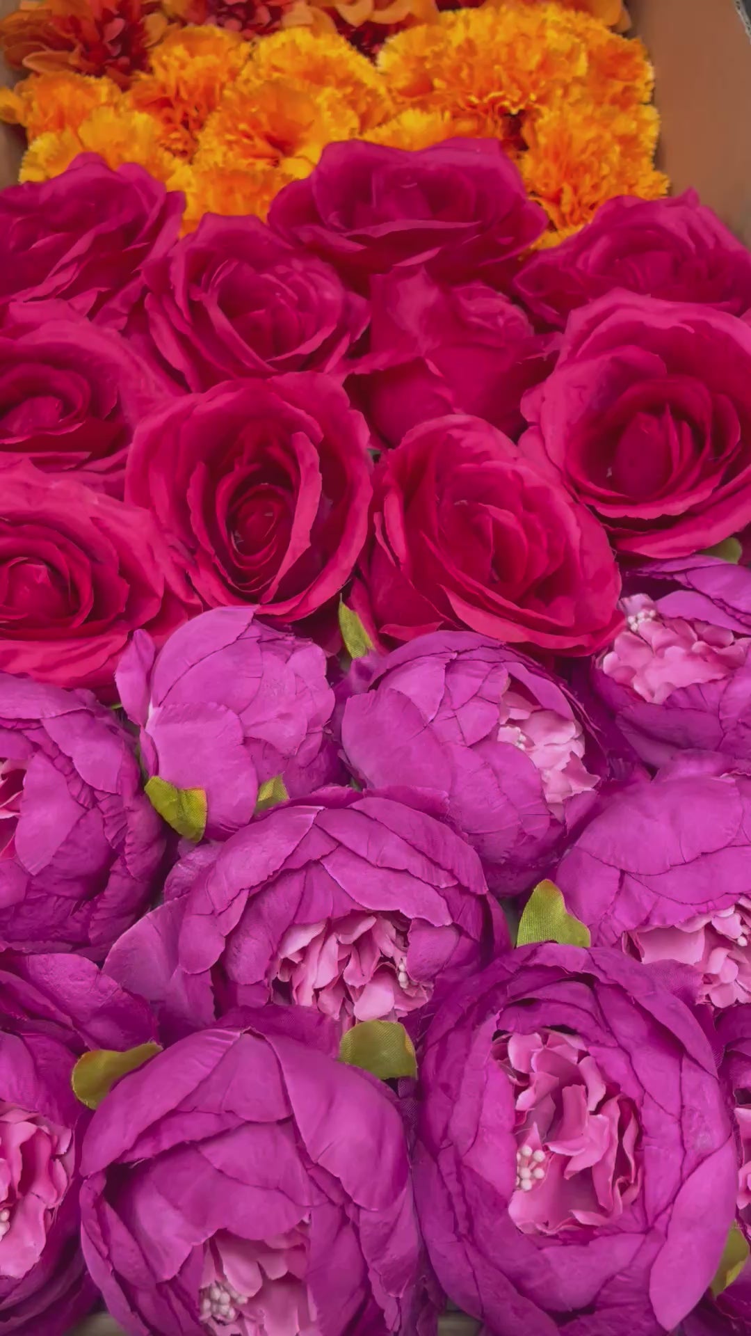 60/70 PCS Artificial Flower Heads, Mixed Colors for Wedding & DIY Decor (JS3)
