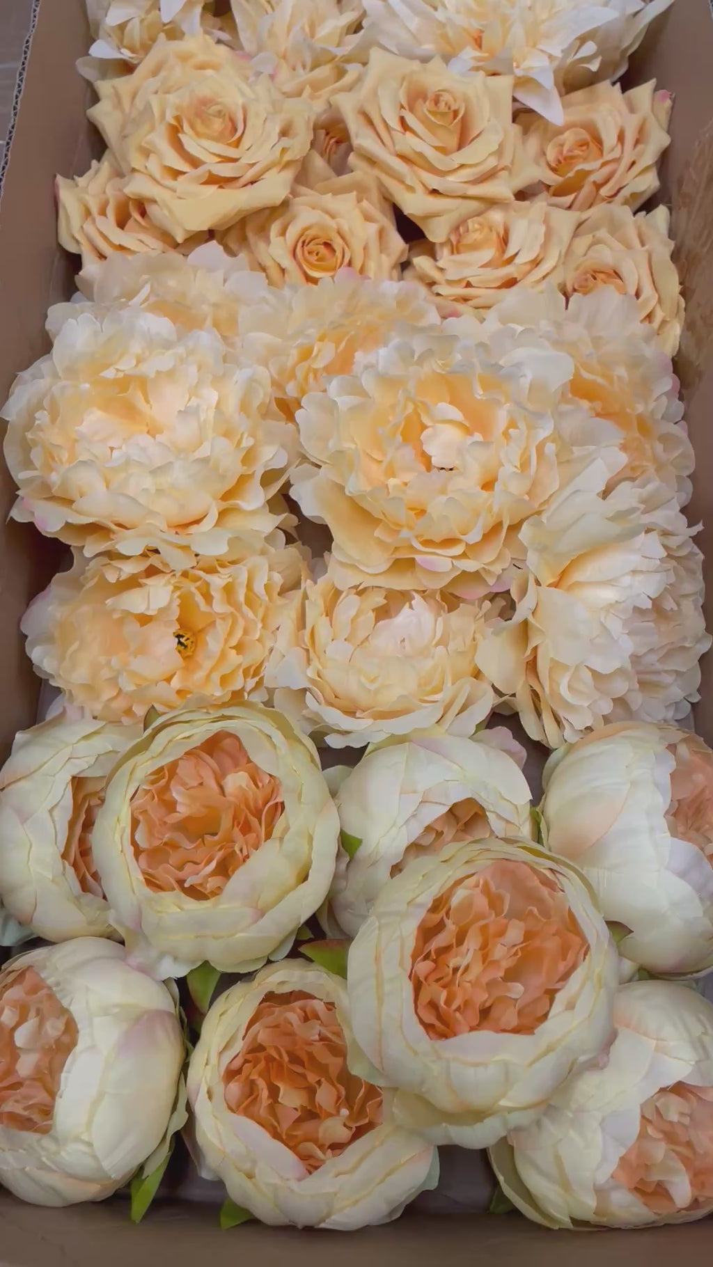 60 PCS All Yellow Assorted Artificial Flower Heads B – Roses, Peonies & Dahlias