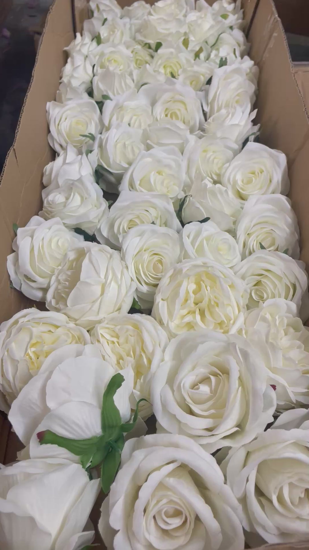 50 PCS All White Assorted Artificial Flower Heads B – Roses