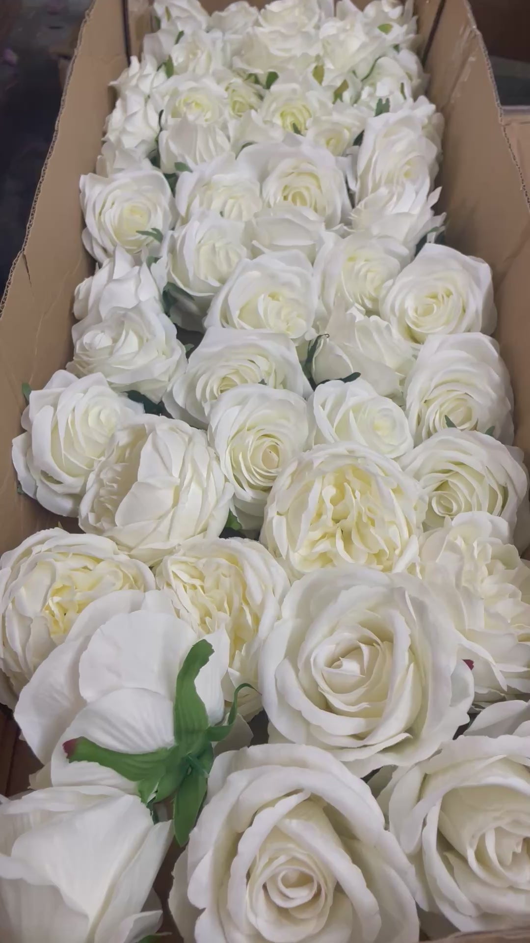 50 PCS All White Assorted Artificial Flower Heads B – Roses