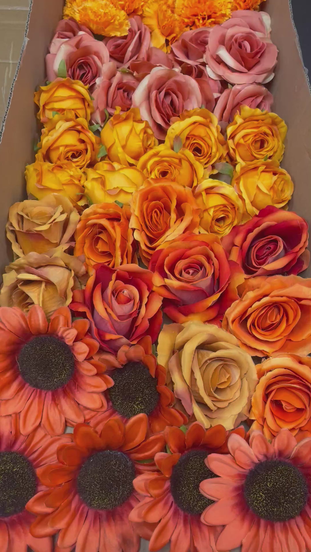 Artificial Flower Head Without Stems (FS3) Orange