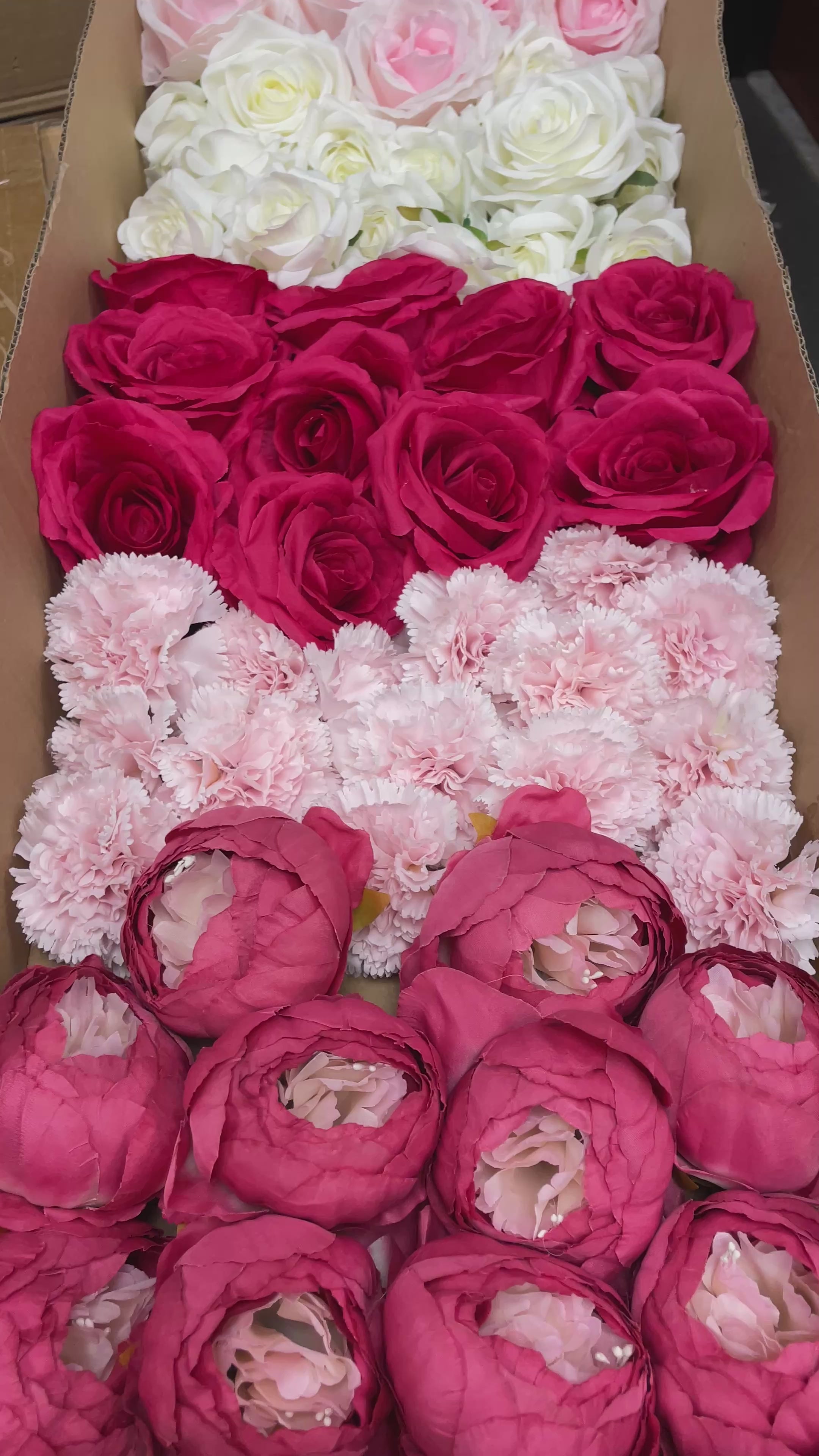 60/70 PCS Artificial Flower Heads (AS1), Mixed Colors for Wedding & DIY Decor