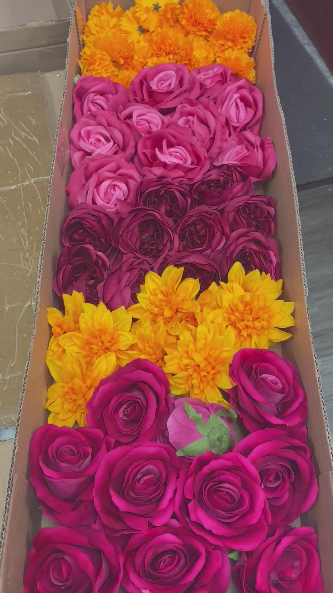 60/70 PCS Artificial Flower Heads, Mixed Colors for Wedding & DIY Decor (JS5)