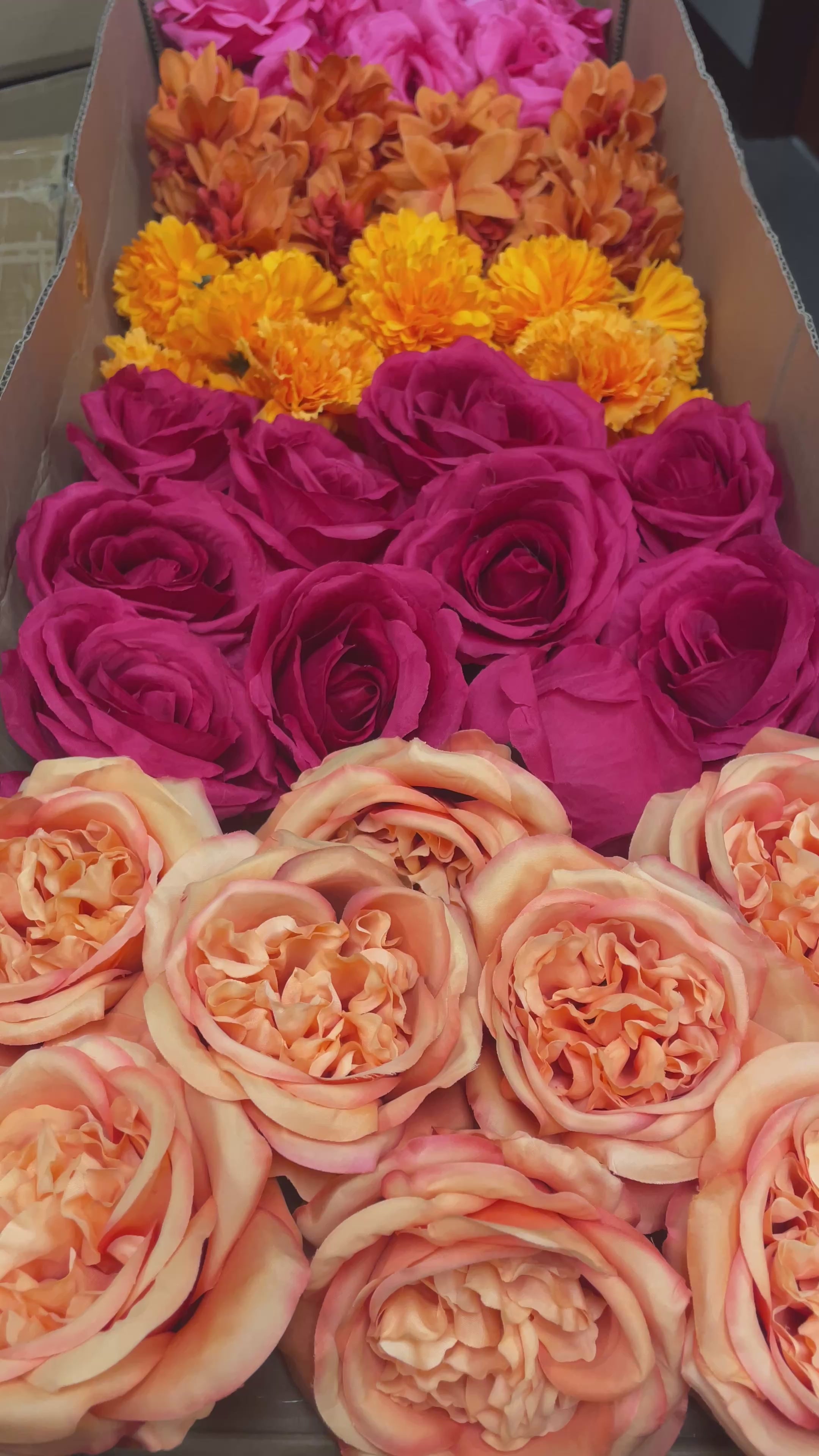 60/70 PCS Artificial Flower Heads, Mixed Colors for Wedding & DIY Decor (JS4)