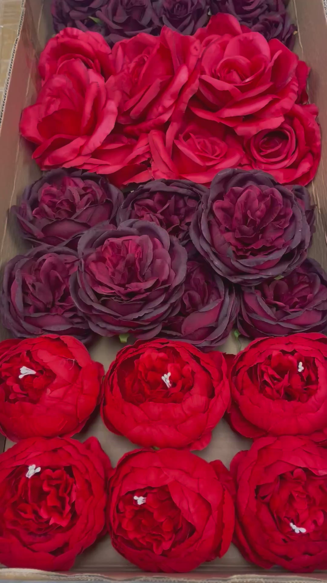 50/60 PCS Artificial Flower Heads (RB1E), Mixed Colors for Wedding & DIY Decor