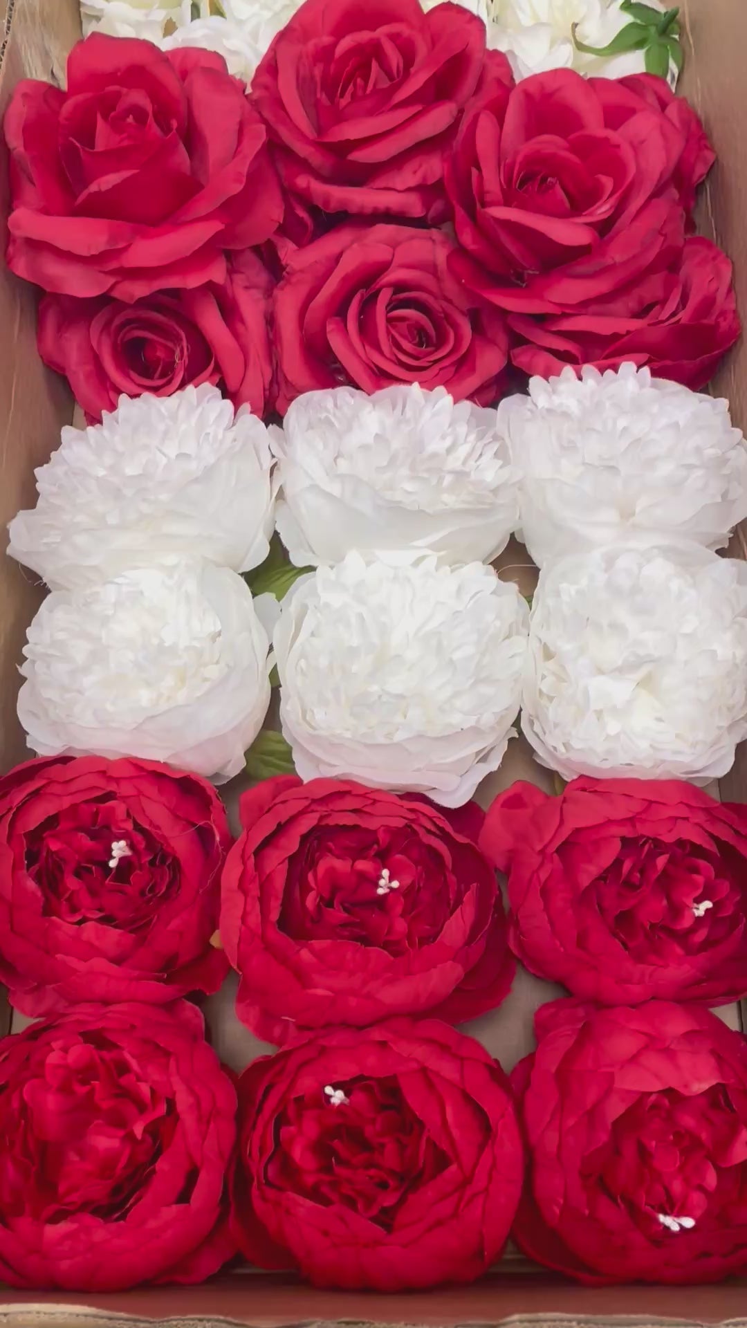 60/70 PCS Artificial Flower Heads (RW1), Mixed Colors for Wedding & DIY Decor